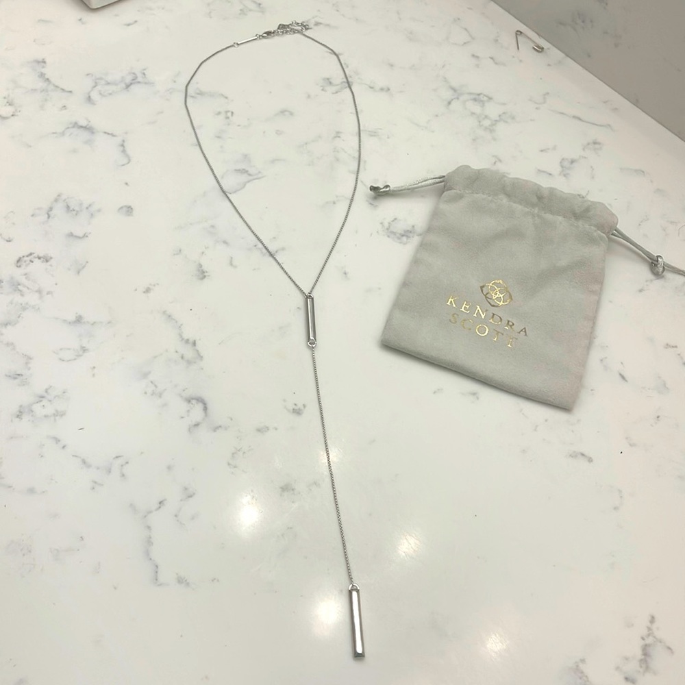 Kendra Scott Shelton Y silver necklace - Picture 1 of 5